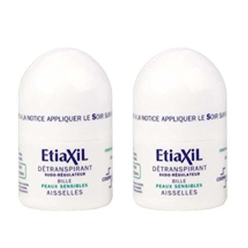 ETIAXIL UNPERSPIRANT ROLL-ON TREATMENT FOR ARMPITS SENSITIVE SKINS 15ML PACK OF 2PCS