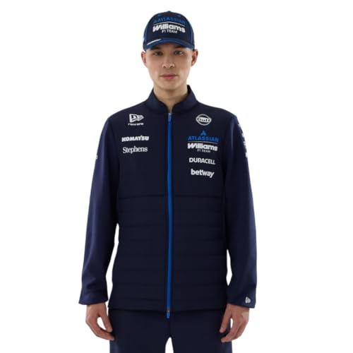 New Era Williams Racing F1 Team, Official 2026 Collection, Full Zip Hybrid Jacket, Navy Blue (UK, Alpha, XL, Regular, Regular)