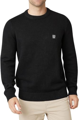 Chaps Men's Big and Tall Sweater - Heavyweight Classic Fit Knitted Cotton Crewneck Pullover Sweater for Men (Sizes: L-4X), Size 3X-Large Tall, Black