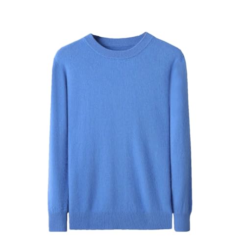 Men's Loose Autumn Winter Youth Solid Color Pullover Long Sleeve Thick Round Neck Knitted Bottoming Sweater