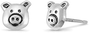 Boma Jewelry Sterling Silver Pig Farm Animal Stud Earrings - Image 2
