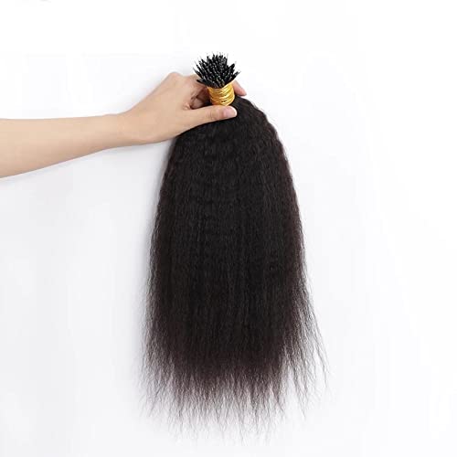 Miniatura 3 de Extensión de cabello humano lacio tipo afro con nano anillo, preunido, cabello Remy brasileño microlink grueso Yaki Nano Ring I Tip extensiones de