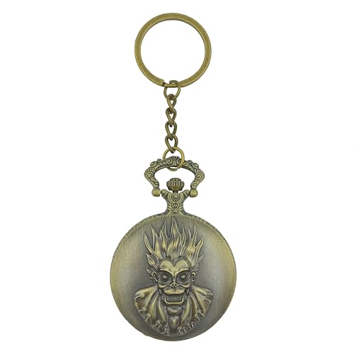 Seven-Square-Premium-Pocket-Watch-Death-Note-Ryuk-Antique-Key-Chain-Vintage-Bronze-Analog-Pocket-Watch-Stainless-Steel-Metal-Car-Bike-Home-Keychain-with-Key-Ring-Anti-Rust-Gift-for-Men-Women