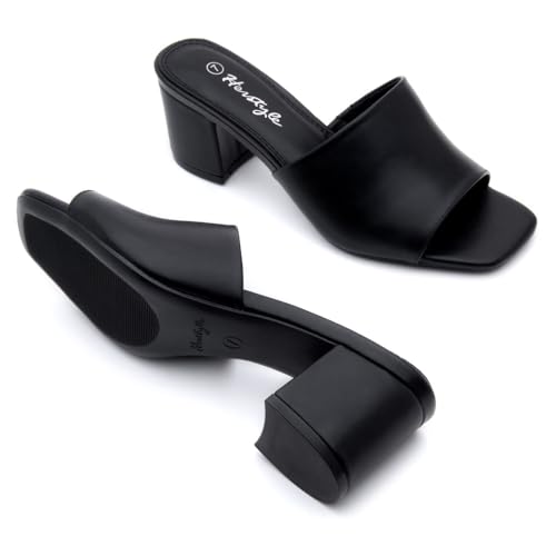 Herstyle Low Block Heels for Women – Slip-On Mules, Square Open Toe 2.5 Inch Comfort Chunky Heeled Sandals, Trendy 2025 Casual Dress Pumps Shoes for Party, Wedding & Office4