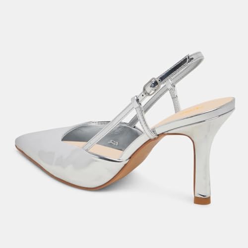 Pazzion Women Basic Slingback Pointed Closed Toe Pumps Buckle Strap High Stiletto Heels Comfy Work Prom Shopping Shoes Size 4-16 US3