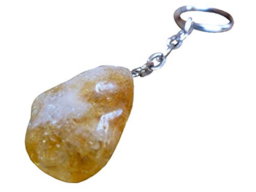 Citrine Stone Keychain Meditation Reiki Yoga Gift Crystal Healing Handmade Natural Tumbled Gemstone Quartz Chakra Collection Meditation Love