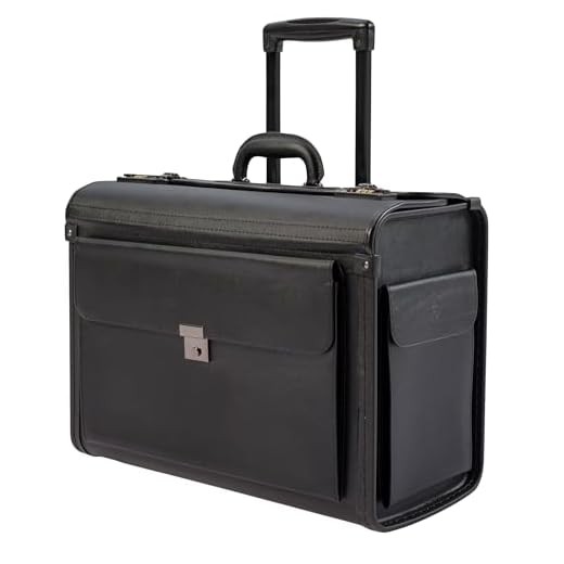 HAMMER ANVIL 19 Wheeled Briefcase Rolling Case Sales Sample Pilot Lawyer Attache Black Leatherette