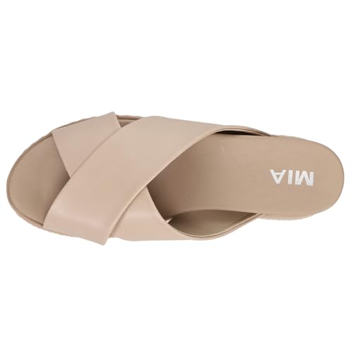 MIA Womens Kornelia Platform Slide Casual Sandals Casual Low Heel 1-2" - Beige4
