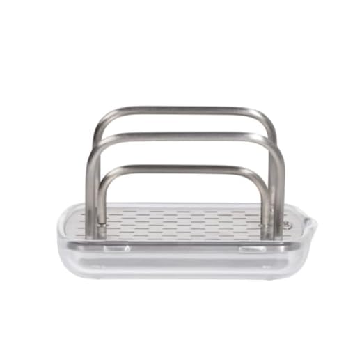 OXO 13113100 Good Grips Stainless Steel Sponge Holder,Black,2.3
