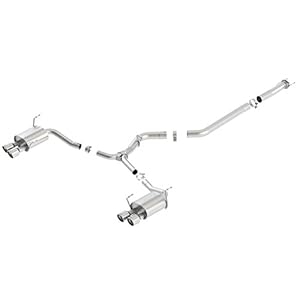 BORLA 140595 Cat-Back Perf. Exhaust Sys. 2015-2021 Subaru Impreza WRX & WRX STI 4 Cyl. T-304 Stainless Steel S-Type Sound Dual Split Rear Exit Dual 3.5″ Round Polished T-304 Stainless Tips Each Side