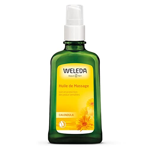 WELEDA - Huile de Massage au Calendula Soin et Protection des Peaux Sensibles - Flacon Verre 100 ml