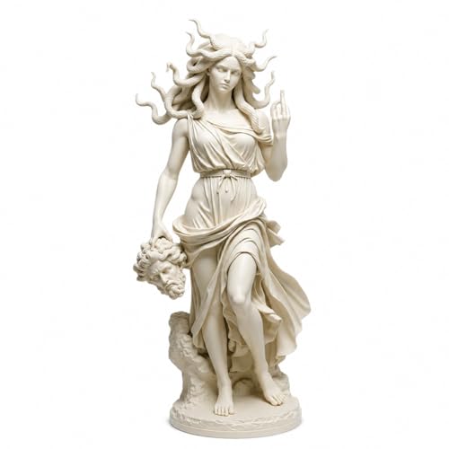 Estatua Medusa 20.3 cm Mitología Resina Blanca