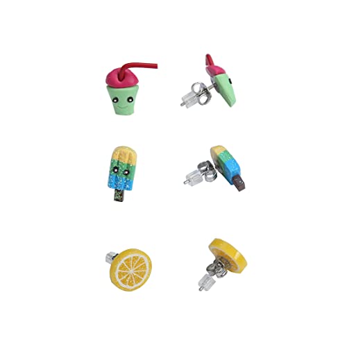 minihope Hypoallergenic Medical Steel Post Earrings for Girls, Cute Multiple Animal Unicorn Donut Stud Earrings for Little Girls Kids, Made with Polymer Clay, Best Gifts for Girls4