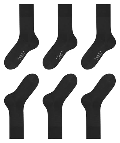 FALKE Men's Airport Wool Dress Socks, Black (Black 3000), 9.5-10.54