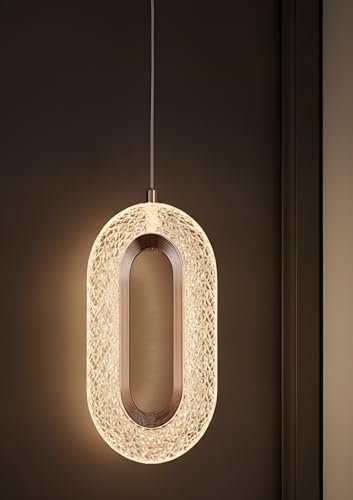 Image of Chandelier for Living Room and Dining Table - Ceiling Light with Warm White Illumination - Hanging Light (Oval LED Ceiling Lamp)