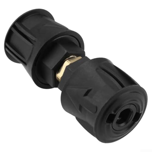 Lot de 2 adaptateurs de raccordement rapide M22 14 mm pour nettoyeur haute pression - Extension de connecteur de tuyau en plastique en aluminium - Noir