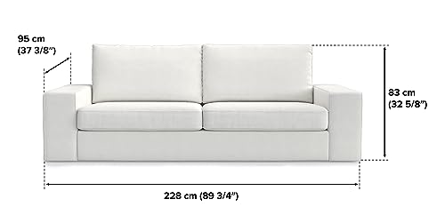 MASTERS OF COVERS Ersatzbezug Kompatibel mit Kivik 3 Sitzer Sofa, Kivik 3 Sitzer Sofabezug, Kivik Bezug, Kivik 3er Bezug, Kivik Loveseat Bezug, 228 x 95 x 83 cm (Dunkelgrau, Polyester) – Bild 3