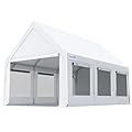 Quictent 10x20 ft Heavy Duty Carport Canopy, Waterproof Outdoor Shelter with Ultra-High Peak & Ventilation Windows, Portable Garage for Parking, Storage, Events & Wedding, Whtie
