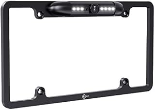 Backup Camera License Plate Frame, Esky Car Night Vision Rear View Camera with 170 Degree Viewing Angle & 7 Bright LEDs, Universal Waterproof High Sensitive Vehicle Reverse Camera Assist Security