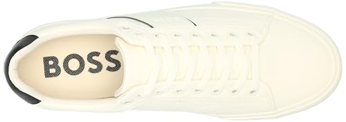 Image of BOSS Men's Aiden Logo Block Leather Low Top Sneakers | Casual Shoes
