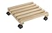 REPLOOD Carrello Quadrato Sottovaso in Legno con 4 Ruote per Fioriera Pedana 30 x 30 Cm