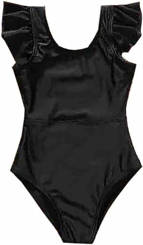 stylesilove Mommy and Me Ruffle One Piece Swimsuit Black Matching Family Bathing Suit Beach Pool Swimwear