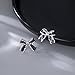SLUYNZ Solid 925 Sterling Silver Black Bow Earrings Studs for Women Teen Girls Bowknot Stud Earrings Ribbon Bow Studs (1.3CM Bow-Silver)