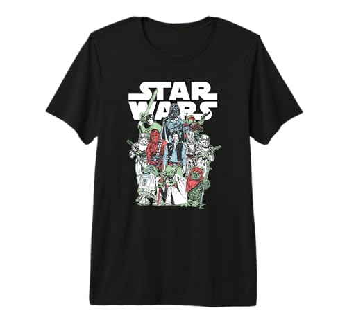 T-shirt Star Wars vintage original trilogy group imprimé noir