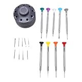 Cryfokt Set di Cacciaviti di Precisione, Kit di Riparazione Orologi in Acciaio Inossidabile con Base Rotante, per Occhiali, Computer, Gioielli, Giocattoli