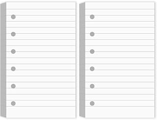200 Sheets Blank Lined Paper Refill for 3 x 5 Binders 6-Ring Memo Refill Paper Mini Ruled White Filler Paper Books Planner Inserts Blank Lined Paper for Binder (Lined)