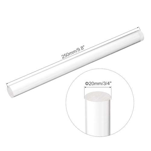 Image of MECCANIXITY Acrylic Round Rods 25 /32 inch x 10 inch Clear Acrylic Dowel Rods Sticks Plastic Sticks Strip for DIY Crafts Lighting Gardening Decoration - 20mm x 250mm