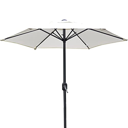 Parasol de jardin extérieur blanc 2m parapluie portable résistant UV