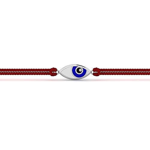 Image of KuberBox 925 Sterling Silver Evil Eye Silver Rakhi For Brother