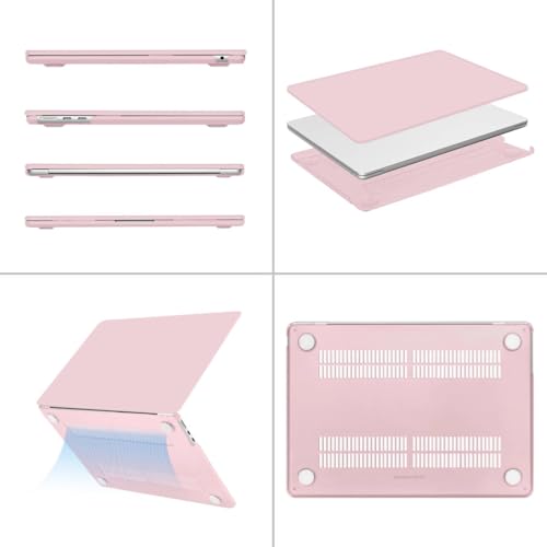 Image of MOSISO Compatible with MacBook Air 13 inch Case M5 2026 M4 2025 M3 M2 2024-2022 A3449 A3240 A3113 A2681, Scratches-Resistant Protective Hard Shell for MacBook Air 13.6 inch Case, Baby Pink