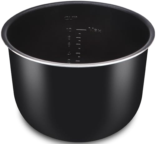 Aigostar Olla de Cocción Interior Presuure Cooker 5,5 litros, Interior con Revestimiento Antiadherente, Olla Arrocera, para Aigostar Slow Cooking(Panda), Negro