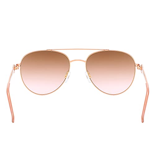Piranha Matilda Women's Aviator Sunglasses with Gold and Pink Temples with Rose Gradient Lens3