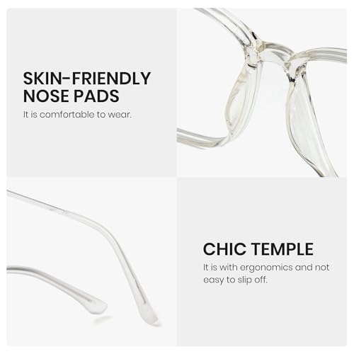 Image of Cyxus Photochromic Blue Light Blocking Glasses for Men Women, Lightweight Square Eyeglasses, UV Protection Transition Sunglasses for Computer Gaming Outdoor Daily Wear 8208iT34