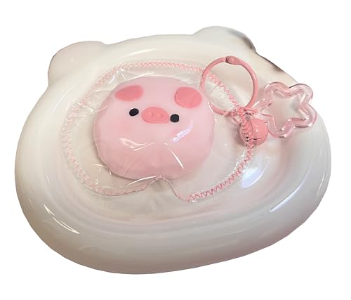 Taba Squishy, Pink Mini Pig, Handmade Silicone Toy, Kawaii Style Gift Packaging Decorative Keychain (1 Pc)