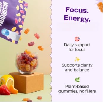 Caramelle gommose ai funghi - Il sistema immunitario, migliora la concentrazione e favorisce il rilassamento - Caramelle gommose ai funghi biologiche e a basso contenuto di carboidrati - Vegane, non O