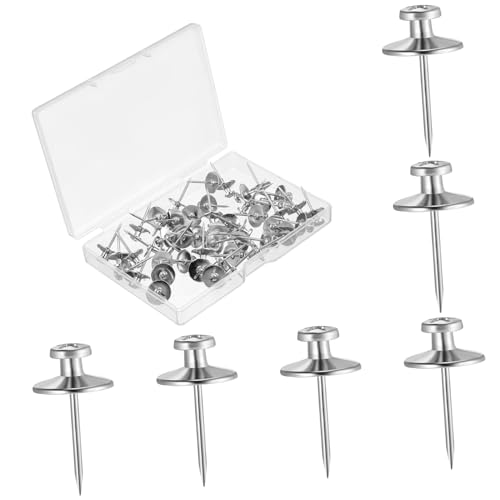 Lurrose Versatile 50pcs Double Headed Nails Zinc Alloy Wall Hooks Perfect for Hanging Pictures Decor Posters