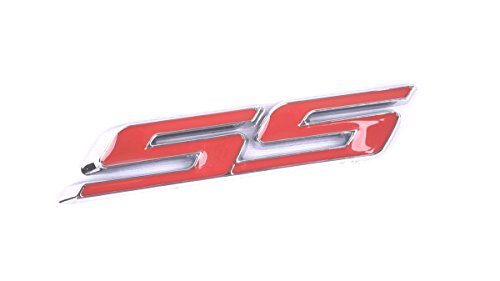 Image of Aimoll 2pcs SS Emblems ABS Sticker 3D Logo for Impala Cobalt Camaro 2010 2011 2012 2013 2014 2015 2016 2017. (Chrome Red)