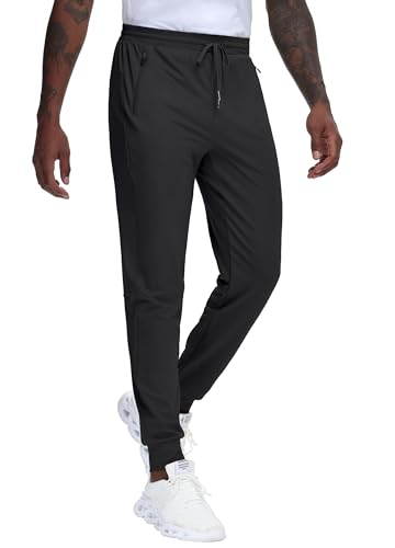 JWM Regular/Tall Mens Athletic Joggers Pants Long Inseam Tapered Sweatpant Workout Running Gym Training with 3 Zipper Pockets