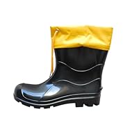 Bota Cano Curto Com Polaina Borracha PVC Botina Profissional com C.A. Garra (Preto, BR, Adulto, Numérico, 39)