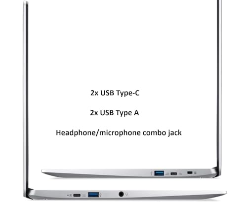 Image of acer Chromebook 315 Laptop (15.6 inch FHD, Intel Celeron N4500, 4GB RAM, 128GB Storage (64GB eMMC + 64GB SD Card) Home & Student, Long Battery Life, Numeric KB, Webcam, Wi-Fi, IST HUB, Chrome OS, Silver