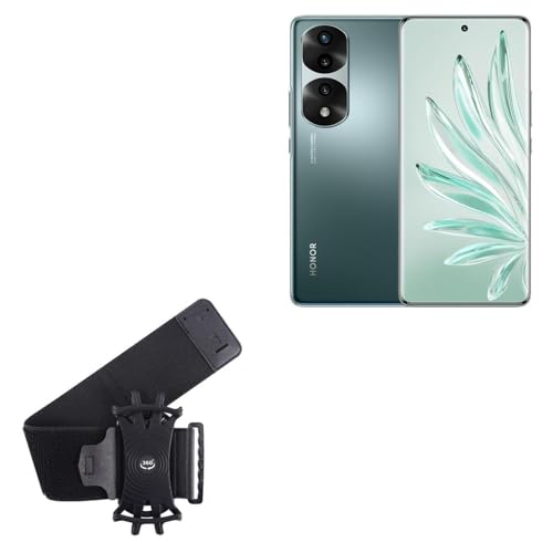 BoxWave Holster Compatible with Honor 70 Pro+ - ActiveStretch Sport Armband, Adjustable Armband for Workout and Running - Jet Black