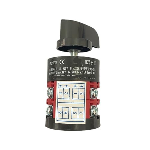 Interruptor de combinación HZ5B-20/2 con 8 terminales de conexión 3