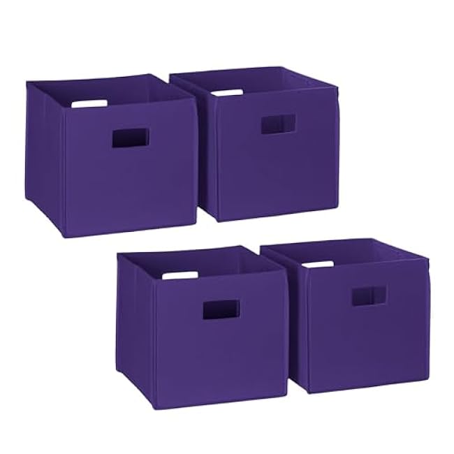 RiverRidge Folding Storage Bins with Handles Olive Cube Storage Organizer for Closet, Bedroom & Playroom - Closet Organizers and Storage Set of 2