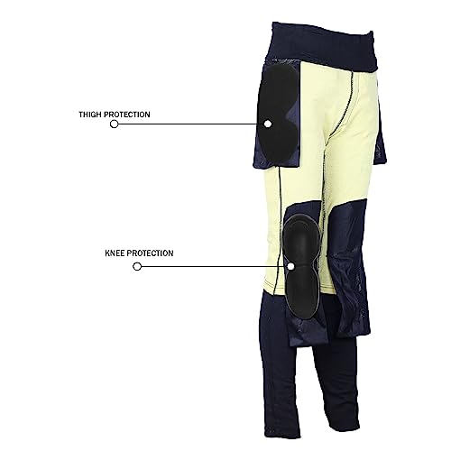 Bikers Gear Australia Damen Motorrad-Leggings mit Kevlar gefüttert, mit abnehmbarer CE-Protektoren, Schwarz, 14