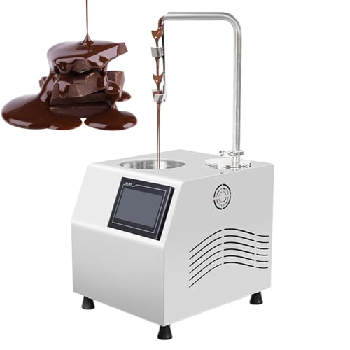 GESAIDES Templadora de Chocolate Comercial con Dispensador Automático y Mesa Vibratoria de Acero Inoxidable, Ideal para Barras de Chocolate.,5.5L
