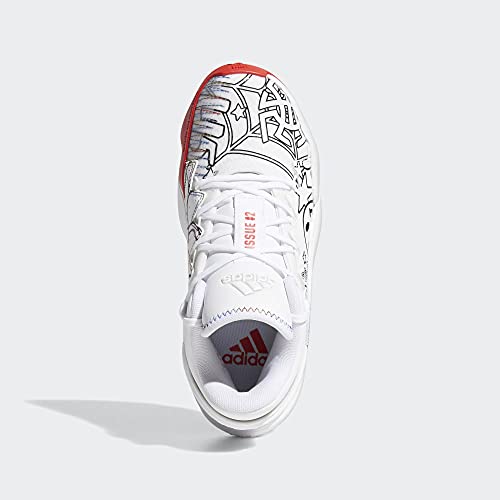 adidas D.O.N. Issue 2 Basketball Shoe, White/Red/Blue, 6 US Unisex Big Kid4